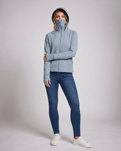 Damen Sportliche Funktionsjacke mit hohem Kragen und integriertem UV-Schutz Echo Archiv