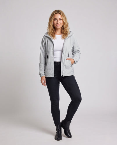 Damen funktionale Windbreaker-Jacke mit verstellbarem Kapuzenkragen Echo Archiv