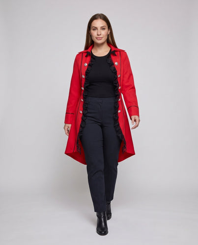 Damen historischer Schnittmantel mit elegantem Spitzenbesatz Echo Archiv