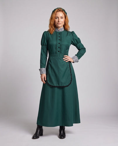 Damen Kostüm als elegante Dienstmagd mit Spitzenverzierungen und schwingendem Rock – Avérine