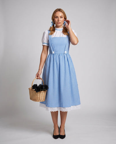 Damen Landhauskleid mit Rüschen und charakteristischen Trägern Echo Archiv