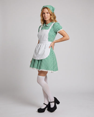 Damen traditionelles Trachtenkleid mit Schürze und romantischen Rüschen – Lunéa