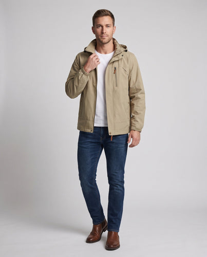Herrenleichter urbaner Zip-Blouson mit Brustreißverschluss und elastischen Bündchen Echoarchiv
