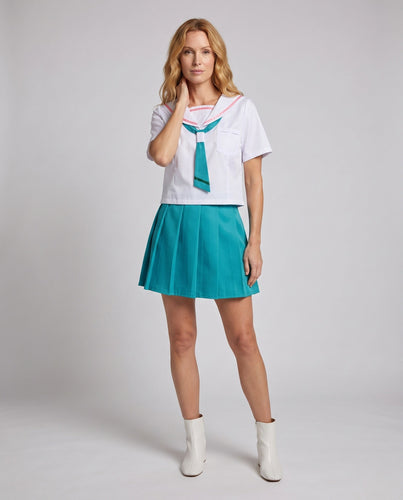 Damen Schuluniformkleid mit nautischem Kragen und Faltenrock Echo Archiv