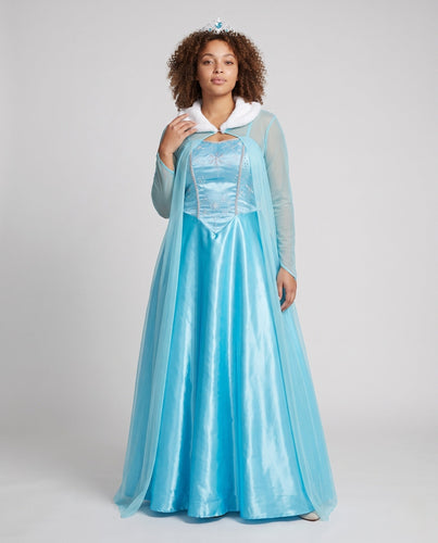 Damen Elegantes Prinzessinnenkleid mit transparentem Umhang und detaillierten Verzierungen Echo Archiv