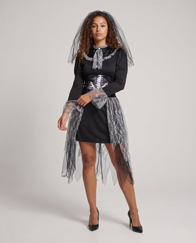 Damen Gruselige Geisterbraut mit detailliertem Spitzen-Skirt Echo Archiv