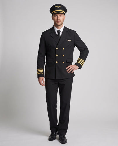 Herren-Pilotenkostüm mit authentischen Details und goldenen Akzenten Echo Archiv