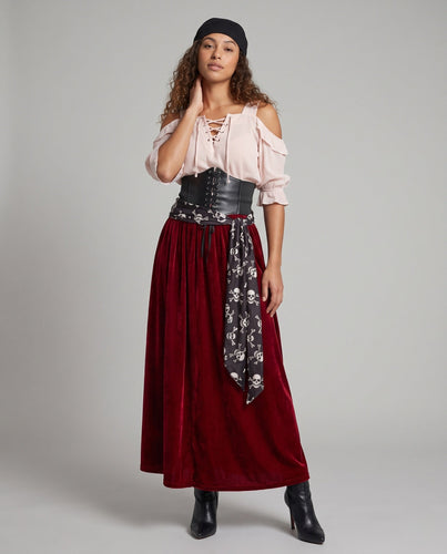 Damen Piratinnenkostüm mit eleganter Taillierung und fließendem Rock Echo Archiv