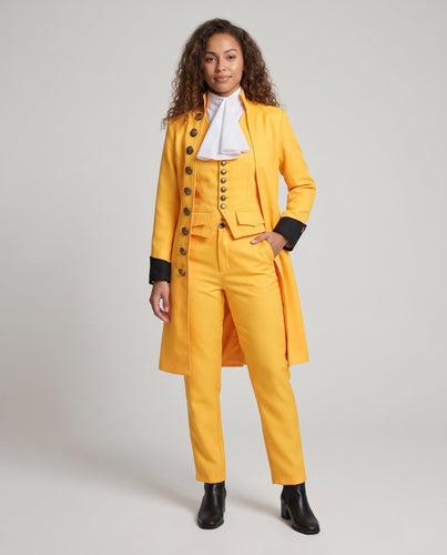 Damen historisches Kostümset mit elegantem Frack, kurzen Shorts und Kravatten Echo Archiv