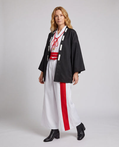Damen traditionelles Cosplay-Kostüm mit weitem Kragen und ausgestellten Ärmeln Echo Archiv