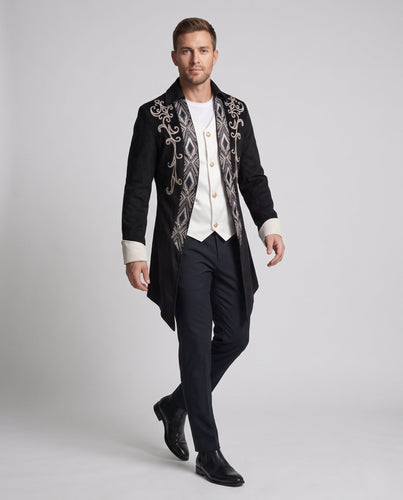 Herren eleganter Samtblazer mit dekorativer Bestickung Echo Archiv