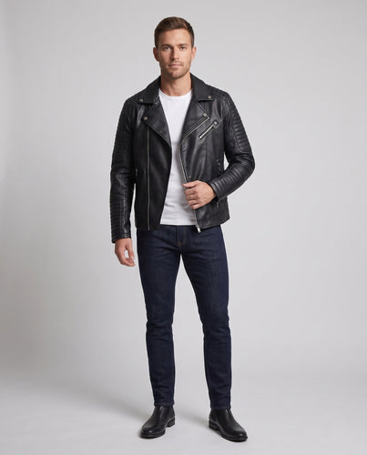 Herren Modische Bikerjacke Echo Archiv