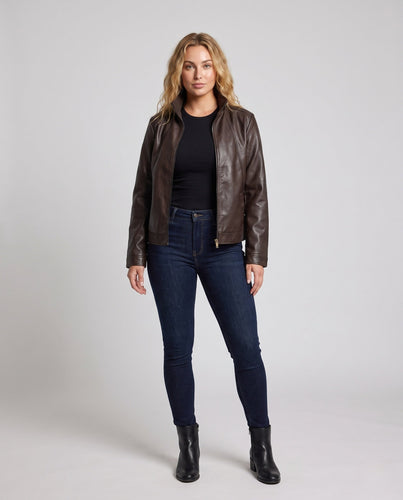 Damen Modische Kunstlederjacke Echo Archiv
