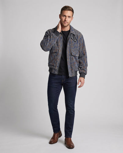 Herren Strukturiertes Overshirt‑Bomberjacke mit Rippbündchen & aufgesetzten Pattentaschen Echoarchiv
