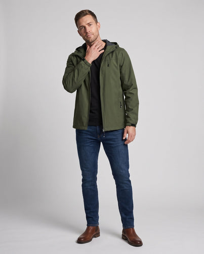 Herren Leichte Funktions Outdoor Jacke mit Kapuze, Mehrlagiges Softshell und Versteckter Reißverschluss Echoarchiv