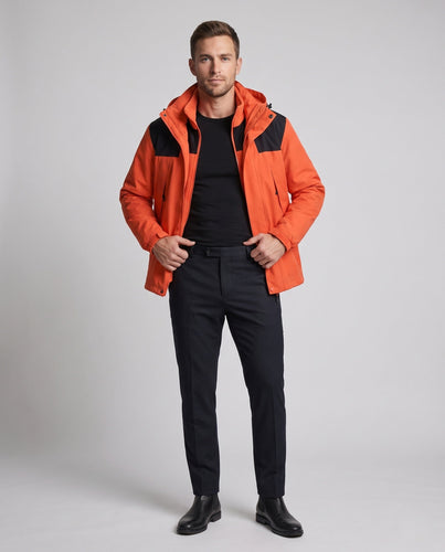 Herren leichte Urban‑Outdoor Jacke mit Zip‑in‑Fleece und Kontrastbesatz Echoarchiv