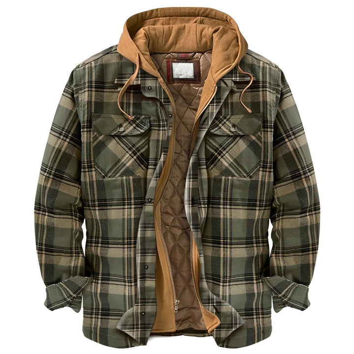 Echoarchiv | Warme Kapuzenjacke mit Karo-Muster für Herren