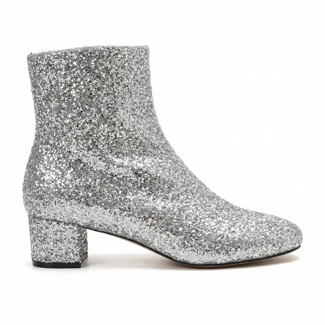 Echoarchiv | Glitzernde Ankle Boots Mit Blockabsatz