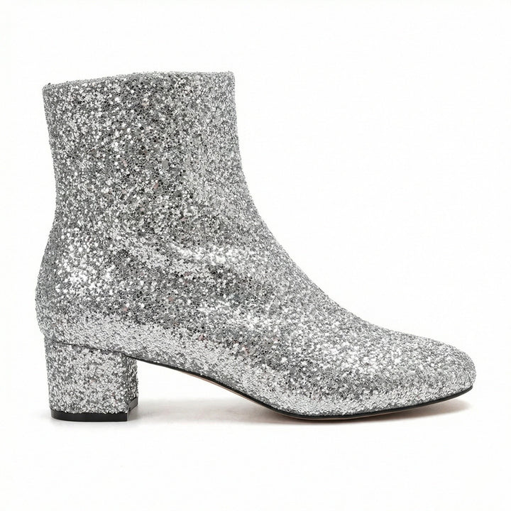 Echoarchiv | Glitzernde Ankle Boots Mit Blockabsatz