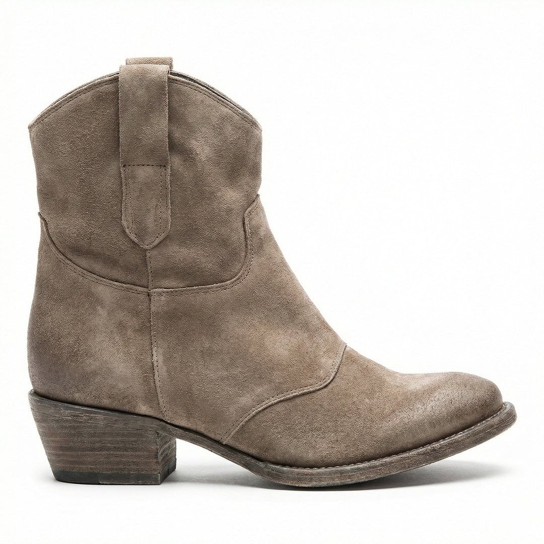 Kurze Cowboy-Stiefel | Western | Wildleder | Knöchel-Stiefel | Damenstiefel – Tavélo