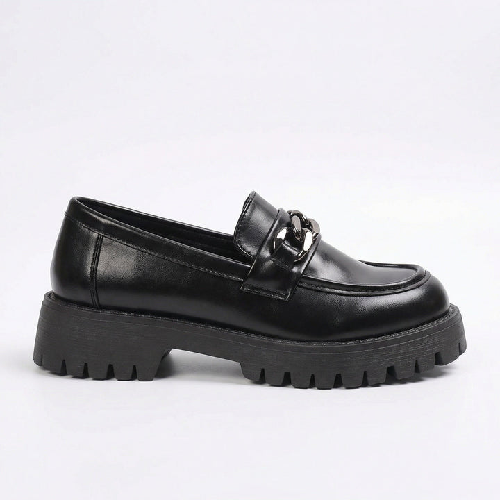Damen Chunky Loafers mit Ketten-Applikation und robustem Profil Echoarchiv