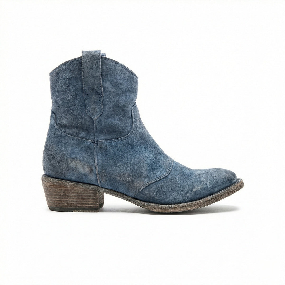 Kurze Cowboy-Stiefel | Western | Wildleder | Knöchel-Stiefel | Damenstiefel – Tavélo
