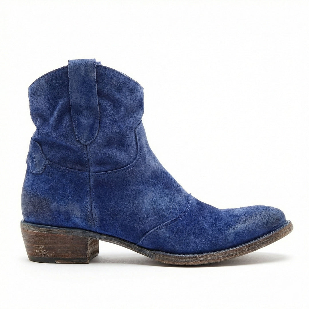 Kurze Cowboy-Stiefel | Western | Wildleder | Knöchel-Stiefel | Damenstiefel – Tavélo