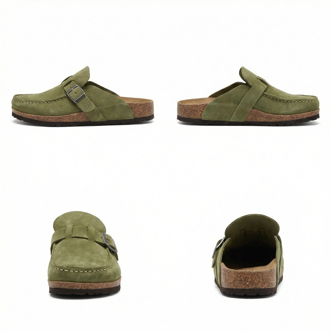 Clogs - Damen Retro Wildleder Slip-On Mule Echoarchiv