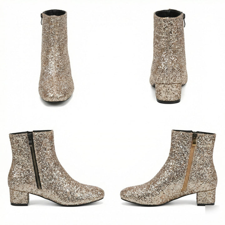 Echoarchiv | Glitzernde Ankle Boots Mit Blockabsatz