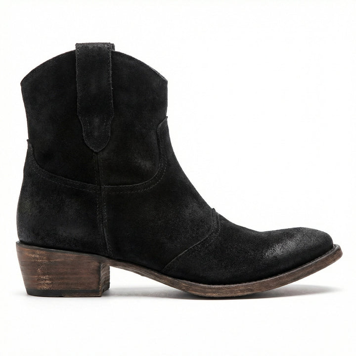 Kurze Cowboy-Stiefel | Western | Wildleder | Knöchel-Stiefel | Damenstiefel – Tavélo