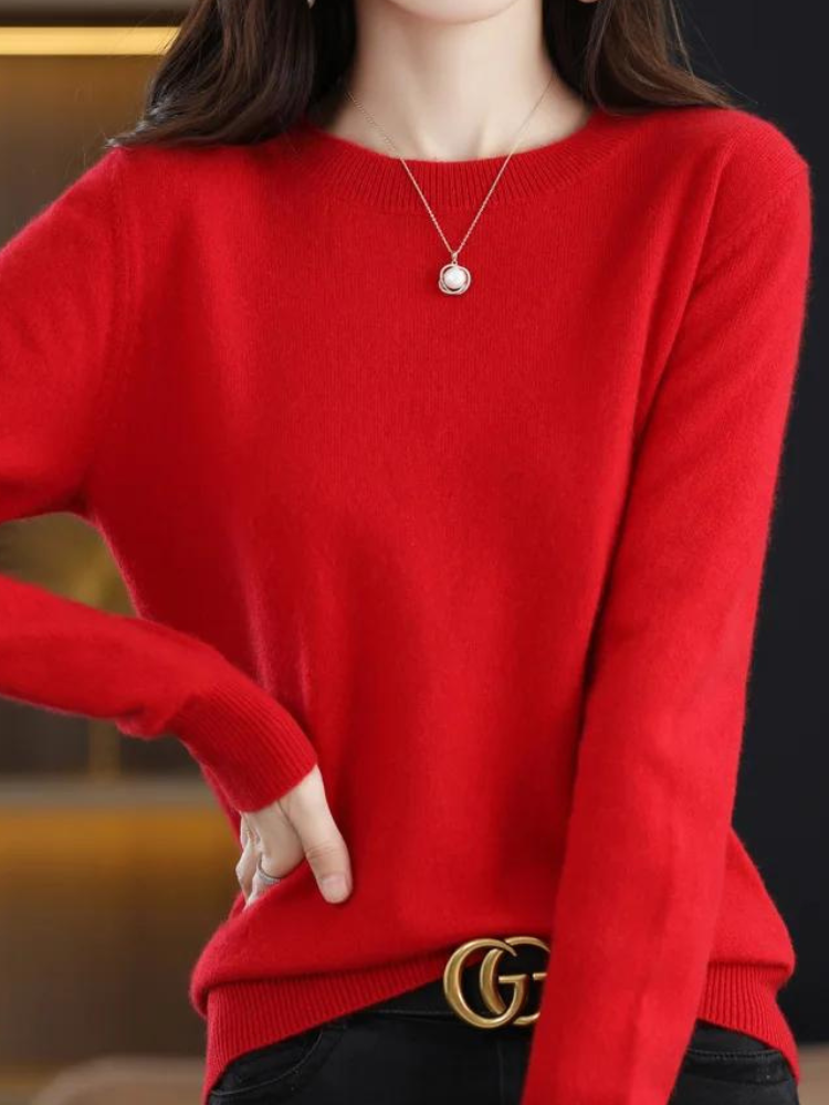 Bequemer Wollpullover mit langen Ärmeln – Mavelle