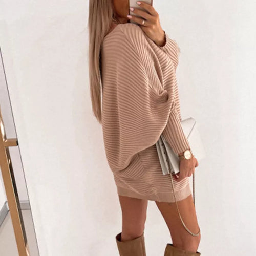 Echoarchiv | Mini Kleid aus Strick mit langen Ärmeln