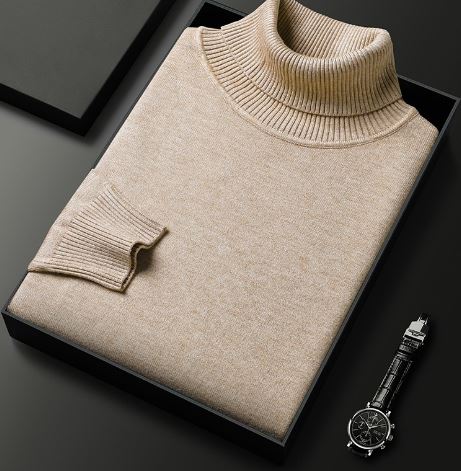 Rollkragenpullover Für Herren In Khaki Und Schwarz – Terenzo