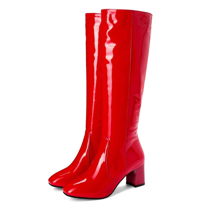 Echoarchiv | Glänzende Leder Damenstiefel
