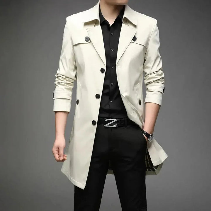 Echoarchiv | Slim Fit Einreiher Herren Trenchcoat