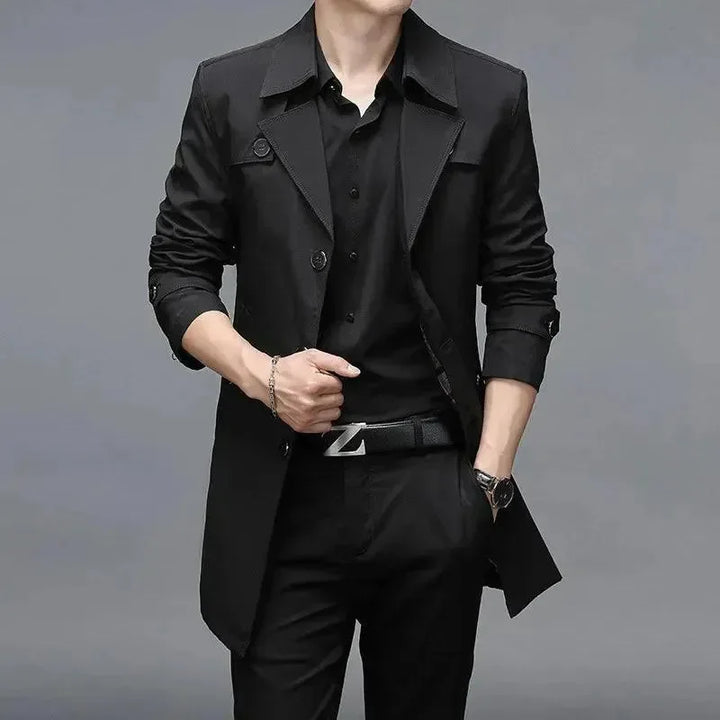 Echoarchiv | Slim Fit Einreiher Herren Trenchcoat