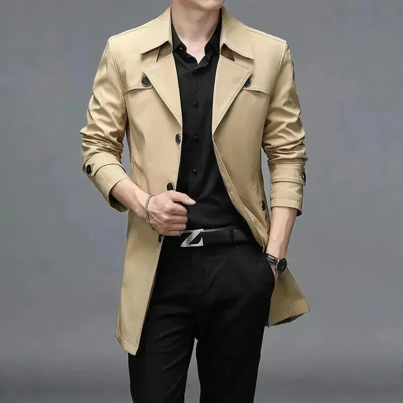 Echoarchiv | Slim Fit Einreiher Herren Trenchcoat