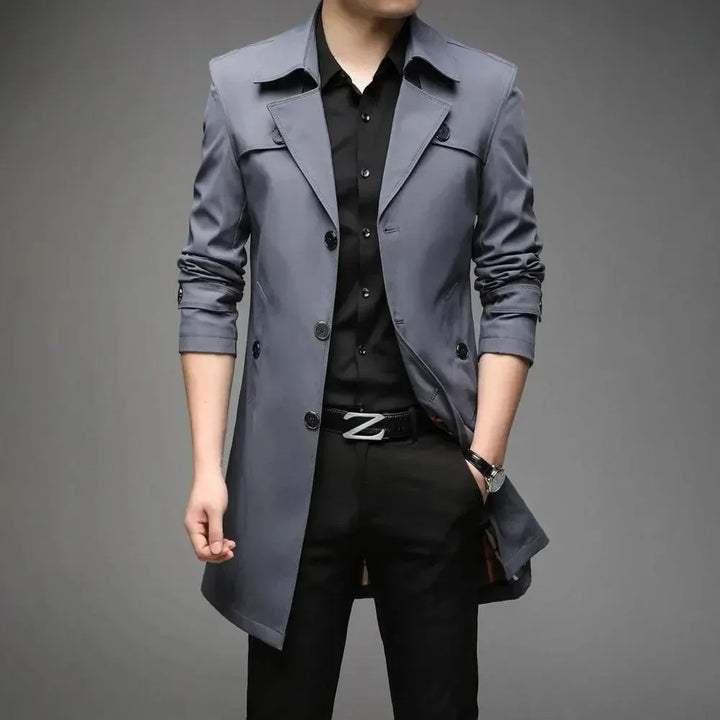 Echoarchiv | Slim Fit Einreiher Herren Trenchcoat