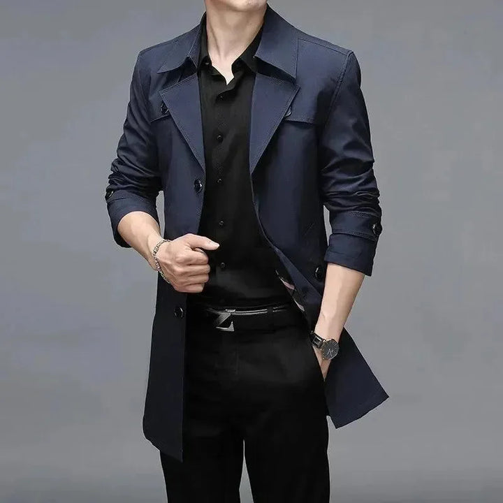 Echoarchiv | Slim Fit Einreiher Herren Trenchcoat