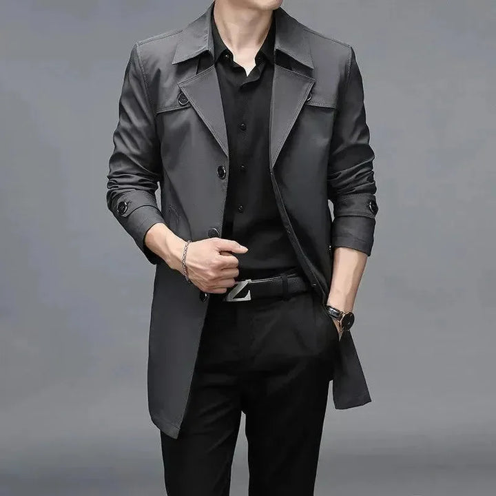 Echoarchiv | Slim Fit Einreiher Herren Trenchcoat