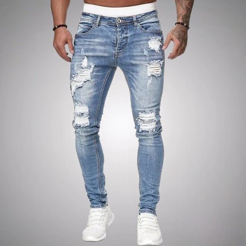 Dehnbare Ripped Jeans für Männer – Vardeno