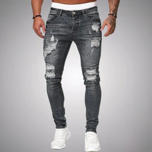 Dehnbare Ripped Jeans für Männer – Vardeno