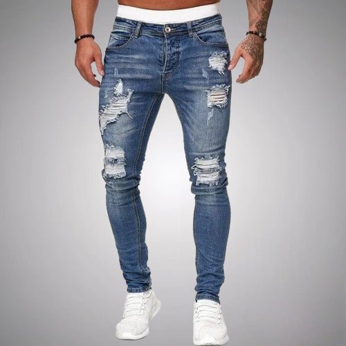 Dehnbare Ripped Jeans für Männer – Vardeno
