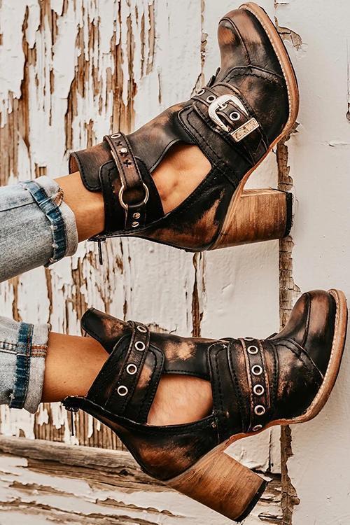 Echoarchiv | Rustikales Stiefelette mit Blockabsatz