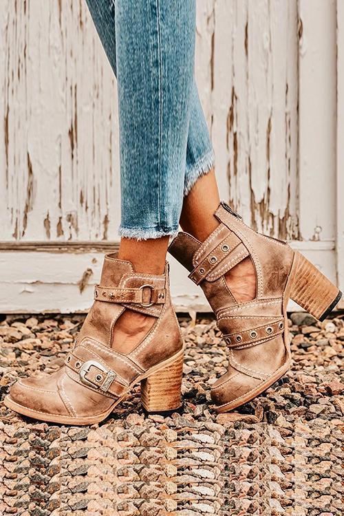 Echoarchiv | Rustikales Stiefelette mit Blockabsatz