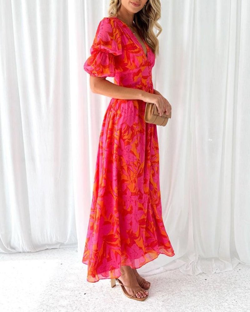 Echoarchiv | Elegante Maxikleid In Rot Rosa