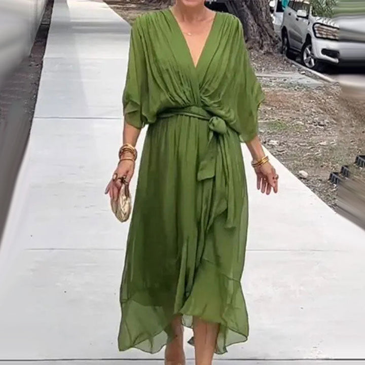 Echoarchiv | Elegantes Flow V-Ausschnitt Kleid
