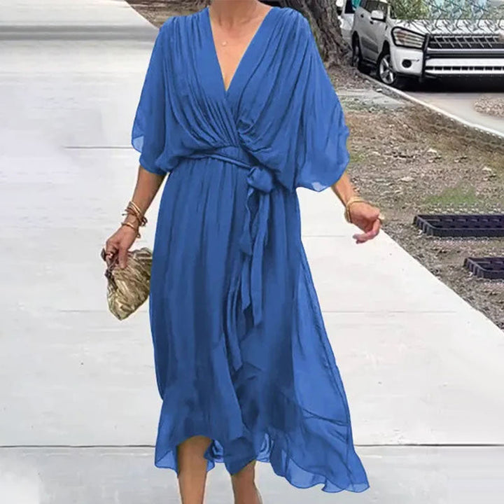 Echoarchiv | Elegantes Flow V-Ausschnitt Kleid