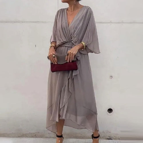 Echoarchiv | Elegantes Flow V-Ausschnitt Kleid