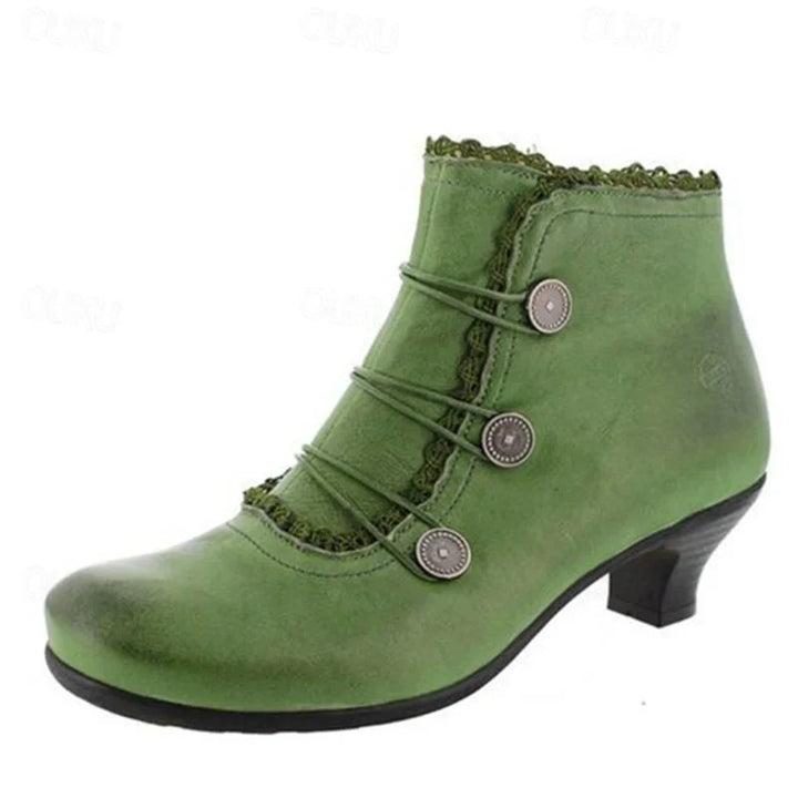 Damen Viktorianische Schnür-Stiefeletten mit Spitzenbesatz – Seravelle